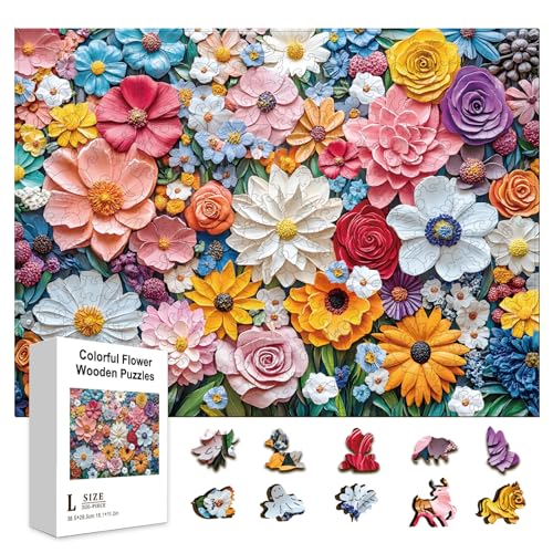 GLOBLELAND 300 Stück Holzpuzzle Mit Bunten Blumen Zum Lernen von Kleinkindern 11.22x15.16Zoll Bunte Garten Holzpuzzles Feiertags Und Geburtstagsgeschenke Für Das Lernen Im Vorschulalter GLOBLELAND 300 Stück Holzpuzzle Mit Bunten Blumen Zum Lernen von Kleinkindern 11.22x15.16Zoll Bunte Garten Holzpuzzles Feiertags Und Geburtstagsgeschenke Für Das Lernen Im Vorschulalter von GLOBLELAND