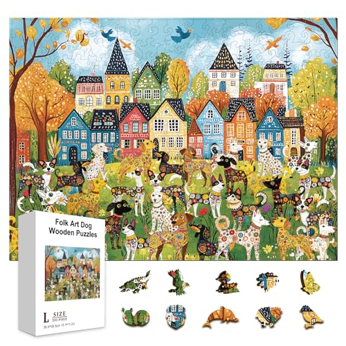 GLOBLELAND 300 Stück Holzpuzzle Mit Volkskunst Hunden Für Kleinkinder Die Kunst Lernen Tiere Vögel Bunte Puzzles In Einzigartiger Form Geburtstagsgeschenke Für Erwachsene GLOBLELAND 300 Stück Holzpuzzle Mit Volkskunst Hunden Für Kleinkinder Die Kunst Lernen Tiere Vögel Bunte Puzzles In Einzigartiger Form Geburtstagsgeschenke Für Erwachsene von GLOBLELAND