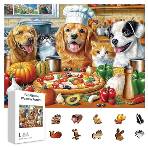 GLOBLELAND 300 Stück Katzen- und Hunde-Holzpuzzle zum Lernen für Kleinkinder 11.22x15.16 Zoll Bunte Haustier-Küchen-Holzpuzzles Feiertags- und Geburtstagsgeschenke für das Lernen im Vorschulalter GLOBLELAND 300 Stück Katzen- und Hunde-Holzpuzzle zum Lernen für Kleinkinder 11.22x15.16 Zoll Bunte Haustier-Küchen-Holzpuzzles Feiertags- und Geburtstagsgeschenke für das Lernen im Vorschulalter von GLOBLELAND