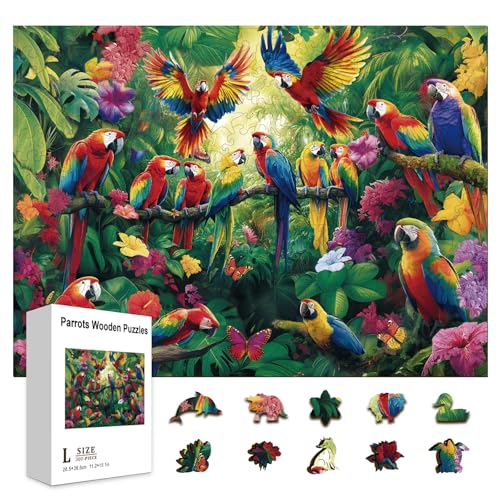 GLOBLELAND 300 Stück Papageien Puzzle Aus Holz Zum Lernen Für Kleinkinder 11.22x15.16 Zoll Bunte Dschungelpapageien Puzzles Aus Holz Feiertags Und Geburtstagsgeschenke Für Das Lernen Im Vorschulalter GLOBLELAND 300 Stück Papageien Puzzle Aus Holz Zum Lernen Für Kleinkinder 11.22x15.16 Zoll Bunte Dschungelpapageien Puzzles Aus Holz Feiertags Und Geburtstagsgeschenke Für Das Lernen Im Vorschulalter von GLOBLELAND