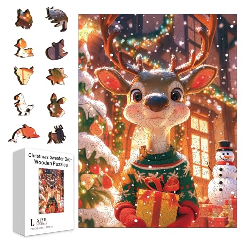 GLOBLELAND 300 Stück Süßes Weihnachts Puzzle Aus Holz Mit Hirschmotiv 15.2x11.2Zoll Schneemann Schneeflocken Bunt Einzigartig Tierförmig Für Feiertage Geburtstage Jahrestage GLOBLELAND 300 Stück Süßes Weihnachts Puzzle Aus Holz Mit Hirschmotiv 15.2x11.2Zoll Schneemann Schneeflocken Bunt Einzigartig Tierförmig Für Feiertage Geburtstage Jahrestage von GLOBLELAND