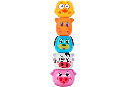 GLOBO 05329, Stackable Tower Animals 5 Stück spielzeuge von Vitamina G