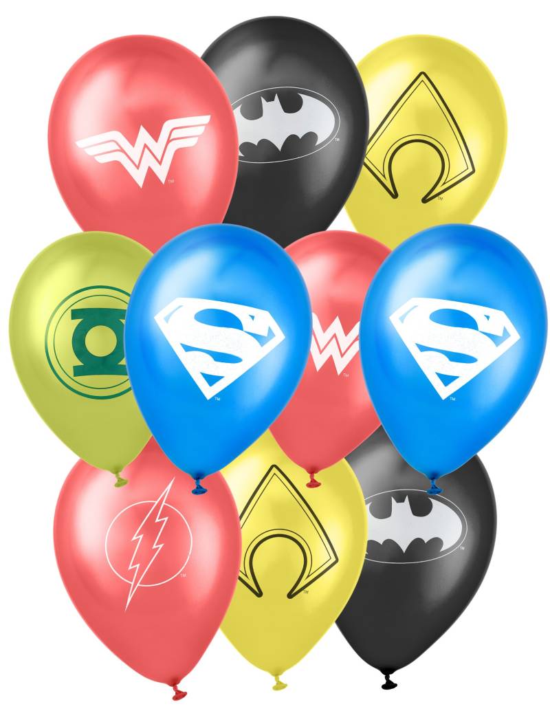 10 Latexballons Justice League 25 x 32 cm von GLOBOLANDIA