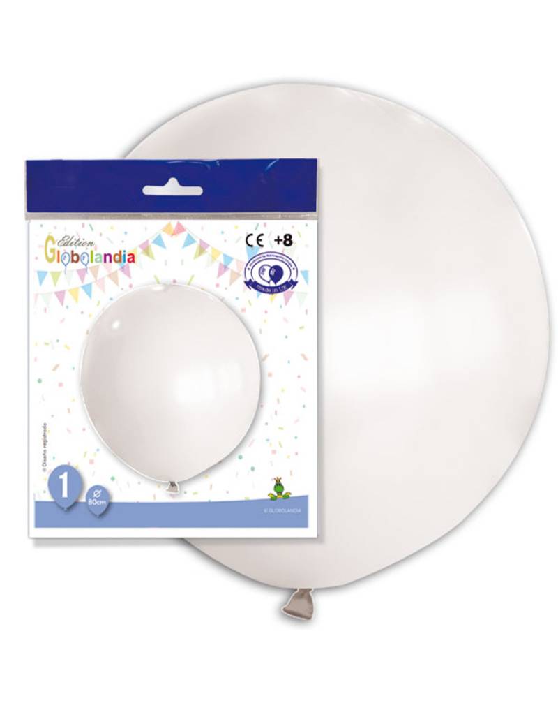 Riesiger runder Luftballon Raumdekoration weiss 80 cm Riesiger runder Luftballon Raumdekoration weiss 80 cm von GLOBOLANDIA