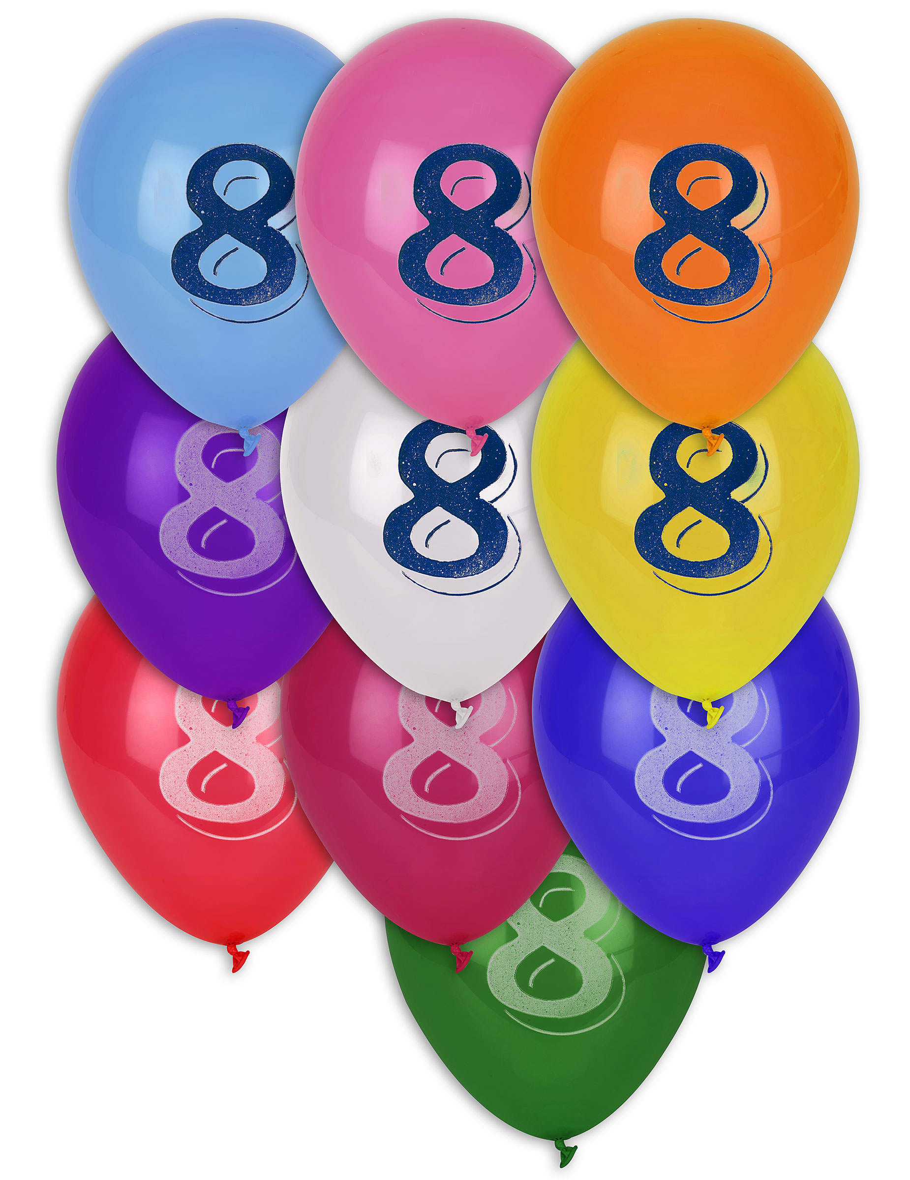Ziffer 8 Luftballons Geburtstagsballons Jubiläum 8 Jahre 8 Stück bunt Ziffer 8 Luftballons Geburtstagsballons Jubiläum 8 Jahre 8 Stück bunt von GLOBOLANDIA