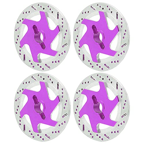4 STÜCKE Aluminium RC Auto Bremsscheibe Metall Hex-Adapter, Eloxiert Anti-Rost CNC Bearbeitung Technologie für 1/10 Fernbedienung Auto (PURPLE) von GLOGLOW