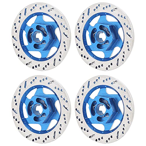 4 STÜCKE Aluminium RC Auto Bremsscheibe Metall Hex-Adapter, Eloxiert Anti-Rost CNC Bearbeitung Technologie für 1/10 Fernbedienung Auto (dunkelblau) von GLOGLOW