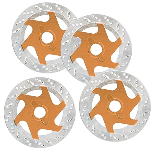 4pcs Aluminiumlegierung RC Auto Bremsscheibe Metall Sechskantadapter, Eloxierte Anti-Rost CNC Bearbeitungstechnik für 1/10 Fernbedienung Auto (Gold) von GLOGLOW