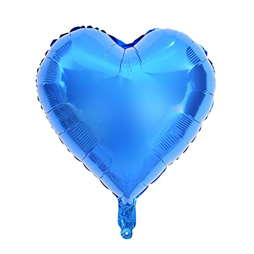 Aluminiumfolienballon, 10 Stück, 25,4 Cm, Herzförmige Aluminiumfolienballons, Automatische Versiegelung, Sicherheit, Leuchtende Farben, Romantischer Atmosphärenballon für (BLUE) von GLOGLOW
