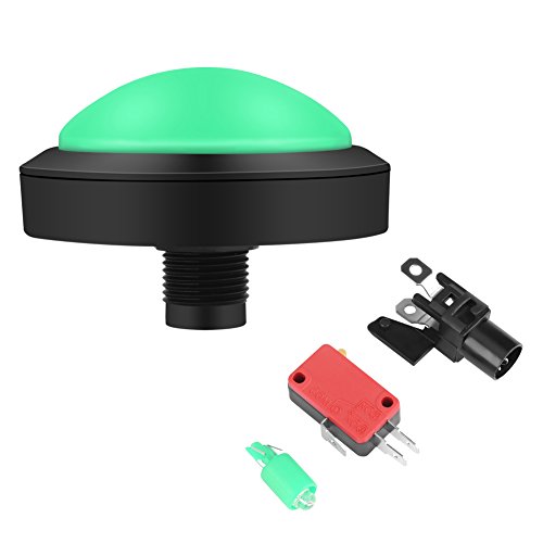 Arcade Button, 100mm DIY Massive Arcade-Spiel-Taste mit LED Convexity Console Ersatz Arcade Machine Video Games Parts(grün) von GLOGLOW