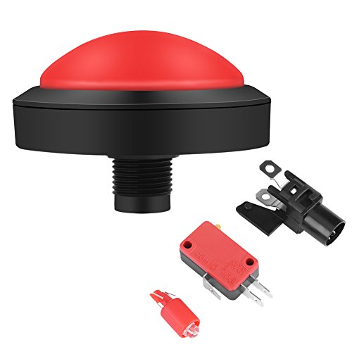 Arcade Button, 100mm DIY Massive Arcade-Spiel-Taste mit LED Convexity Console Ersatz Arcade Machine Video Games Parts(rot) von GLOGLOW