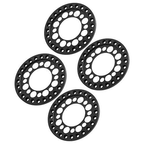 GLOGLOW 1,9-Zoll-Beadlock-Radring-Ersatz für Axial SCX10 TRX4 1/10 RC-Auto, CNC-passender Aluminium-Felgenring-Satz mit 4 Stück, Einfache Installation, Langlebige Leistung (Black) von GLOGLOW