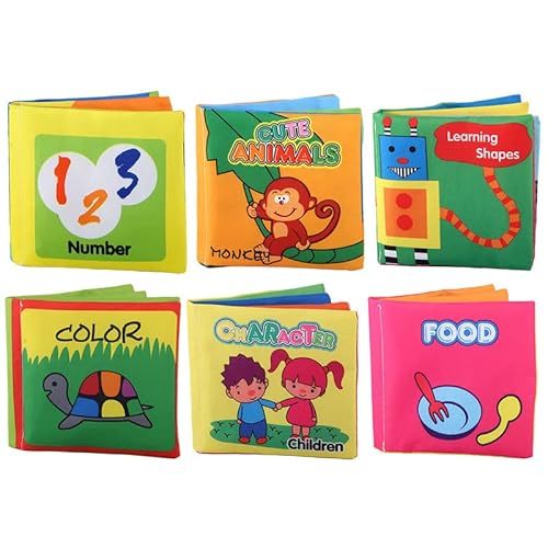 GLOGLOW 6pcs Baby Bath Books Stoffbuch Set Stoffbücher Set Baumwollbücher Set Waschbarer Färblicher Wassersicher Sicher mit Raschall für Frühe Bildung 6-12 Monate GLOGLOW 6pcs Baby Bath Books Stoffbuch Set Stoffbücher Set Baumwollbücher Set Waschbarer Färblicher Wassersicher Sicher mit Raschall für Frühe Bildung 6-12 Monate von GLOGLOW