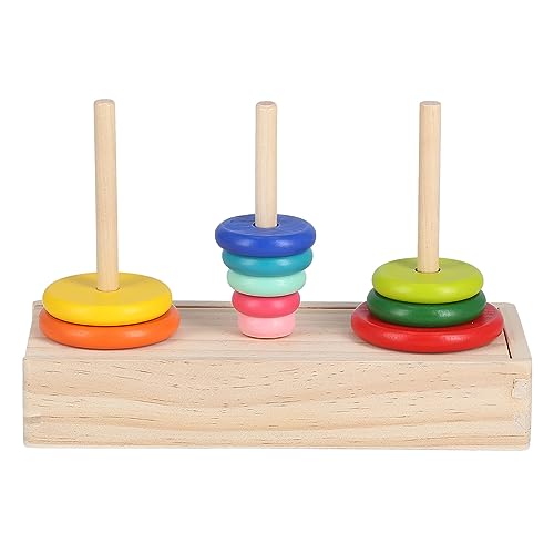 Hanoi Tower, bunter Hanoi-Turm mit 10 Ringen und Aufbewahrungsbox für Kinder (Großer Boxed Tower Hanoi) von GLOGLOW