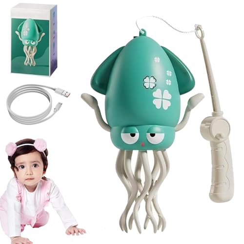 GLSAYZU Electric Dancing Octopus Toy, Elektrisch Tanzender Oktopus Spielzeug, Leuchtendes Badespielzeug, Flexibly Avoid Obstacles, Synchronized Sound and Light, Oktopus Mit Led & Musik (Green) von GLSAYZU