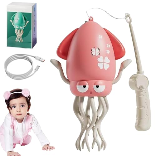 GLSAYZU Electric Dancing Octopus Toy, Elektrisch Tanzender Oktopus Spielzeug, Leuchtendes Badespielzeug, Flexibly Avoid Obstacles, Synchronized Sound and Light, Oktopus Mit Led & Musik (Pink) von GLSAYZU