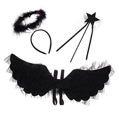 GLSTOY 1 Satz Engelsflügel Kostümset für Erwachsene Teiliges mit Kopfband Zauberstab Halloween Cosplay Karneval Party Dekoration GLSTOY 1 Satz Engelsflügel Kostümset für Erwachsene Teiliges mit Kopfband Zauberstab Halloween Cosplay Karneval Party Dekoration von GLSTOY