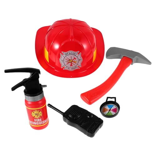 GLSTOY 1 Satz Feuerwehrmann Rollenspielset für Simuliertes Löschgerät mit Feuerwehrhut und Zubehör Kostümzubehör für Kreative und Rollenspiele GLSTOY 1 Satz Feuerwehrmann Rollenspielset für Simuliertes Löschgerät mit Feuerwehrhut und Zubehör Kostümzubehör für Kreative und Rollenspiele von GLSTOY