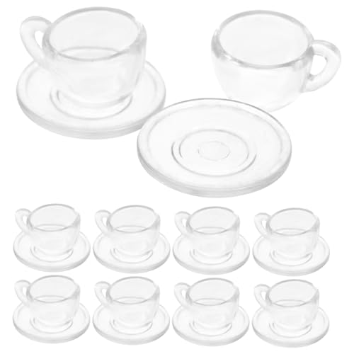 GLSTOY 1 Satz Mini-Tasse bastelsets für bastelzeug für couchtisch deko Tee Tassen Modell durchsichtige tassen mini Tasse Puppenhaus-Teezubehör Miniatur-Teegeschirr Plastik von GLSTOY