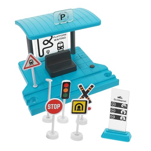 GLSTOY 1 Set Eisenbahnschienen Spielzeug, Bahnsteigmodell, Spielbahnsteigmodell, Kinderspielzeug, Spielzeugeisenbahn, Bahnhofsplattform, Zugbauzubehör, Rollenspiel Bahnsteig von GLSTOY