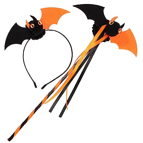 GLSTOY 1 Set Fledermaus Stirnband, Halloween Cosplay Zubehör, Halloween Zubehör, Zauberstab, Requisite, Cosplay Stirnbänder, Haar Accessoire Für Mädchen, Fledermaus Stirnband Für von GLSTOY