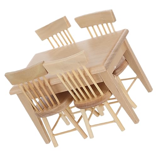 GLSTOY 1 Set Miniatur Tisch Und Stühle Miniaturmöbel Für Puppenhaus Zubehör 1/12 Maßstab Esszimmer öbel Set 1 Tisch 4 Stühle Ideal Für Kreative Spielwelten GLSTOY 1 Set Miniatur Tisch Und Stühle Miniaturmöbel Für Puppenhaus Zubehör 1/12 Maßstab Esszimmer öbel Set 1 Tisch 4 Stühle Ideal Für Kreative Spielwelten von GLSTOY