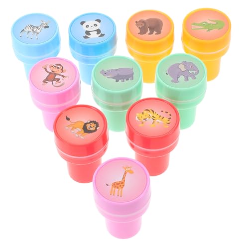 GLSTOY 10-teiliges Stempelset Für Jungen Und Mädchen Mit Tiermotiven Kleinkind-Stempel Spaß Für Jungen Und Mädchen von GLSTOY