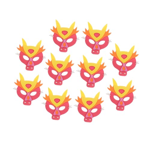 GLSTOY 10 Stück Kinder Jahr Des Drachen Maske Tiermaske Requisiten Partyzubehör Tiermaske Cosplay Maske Für Kinder Partyzubehör Maskerade Maske Dekorative Maske Festival Maske von GLSTOY