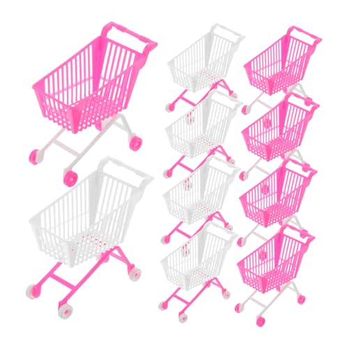 GLSTOY 10 Stück Mini-einkaufswagen Für Jungen Und Mädchen Realistische Wohnkultur Kunststoff-Miniatur-lebensmittelwagen Für Rollenspiele von GLSTOY