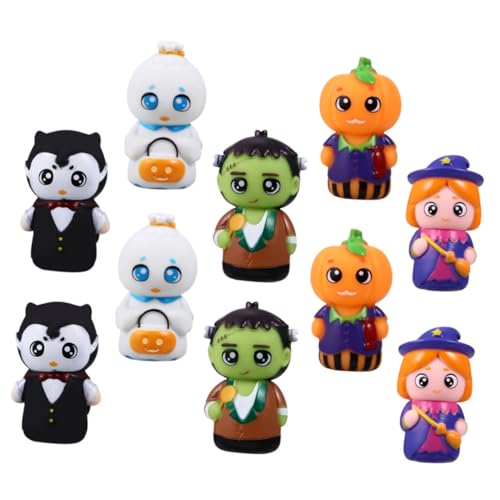 GLSTOY 10 Stück Teiliges Bunte PVC Fingerpuppen Handspielzeug Kreativ Storytelling Halloween Party für Jungen und Mädchen Geschicklichkeit und Fantasie von GLSTOY