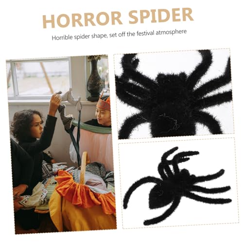 GLSTOY 10 Stück Teiliges Halloween-spinnendekor Künstliche Schwarze Spinnen mit Haariger Oberfläche Realistische Halloween-deko für Party Bühne und Gruselige Dekoration Leichte Langlebige von GLSTOY