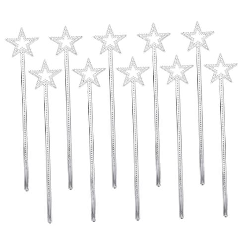 GLSTOY 10 Stück Teiliges Silberne Flash Fairy Wands mit Sternspitze für Bühnenauftritte Kinderkostüm Verkleidungsparty und Geburtstagsfeier Sichere Kunststoff Feenstäbe für Mädchen GLSTOY 10 Stück Teiliges Silberne Flash Fairy Wands mit Sternspitze für Bühnenauftritte Kinderkostüm Verkleidungsparty und Geburtstagsfeier Sichere Kunststoff Feenstäbe für Mädchen von GLSTOY