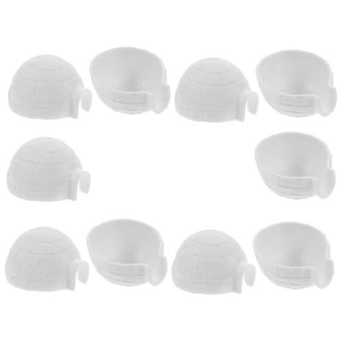 GLSTOY 10 Stück Teiliges mit Simulierten Polar tierfiguren und Dekorativen Kunststoff iglu Modellen Leichtes Indoor dekor Realistische Mini eishaus Figuren für Kinderzimmer und Geschenk von GLSTOY