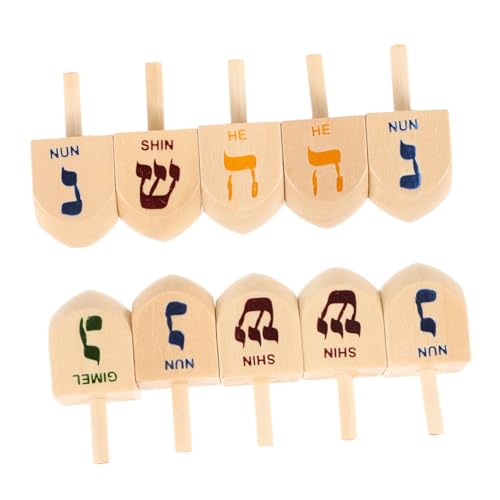 GLSTOY Holzkreisel Spielzeug Für Kinder Chanukka-Dekoration Mini-Dreidel Satz Traditionelles Chanukka-Spielzeug Holz-kreisel Für Party von GLSTOY