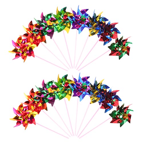GLSTOY 100 STK Kleines Windmühlenspielzeug Garten Windmühlen Glückswind Mini Rad Outdoor- Für Wunderschöne Windspiele Regenbogen-windräder Korb Stifträder Plastik von GLSTOY
