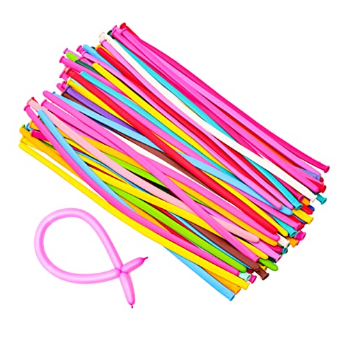GLSTOY 100Stücke Lange Latexballons Bunte DIY Luftballons für Geburtstagsfeiern und Hochzeiten Vielseitige Partydeko mit Sicherem Material für Kreative Formen von GLSTOY