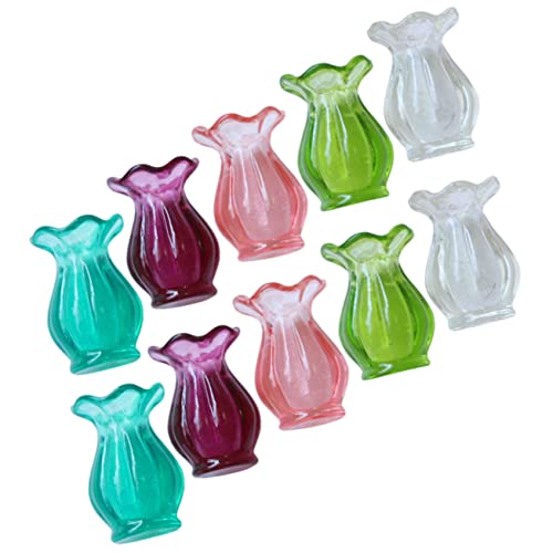 GLSTOY 10Stücke Teiliges Vase für Puppenhaus Dekoration Realistisches Zubehör für Mikrolandschaften für Wohnzimmer Bücherregale und Mehr Farben Je von GLSTOY