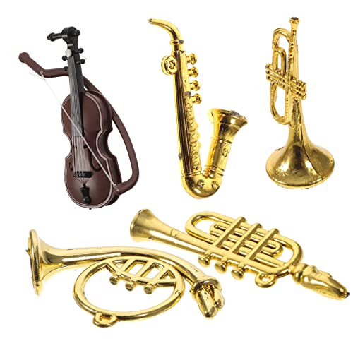 GLSTOY Miniaturinstrumente Puppenhaus 5 Stück Mini-musikinstrumentenmodelle Dekoration Für Tiny House Instrumentenspielzeug Für Kinder von GLSTOY
