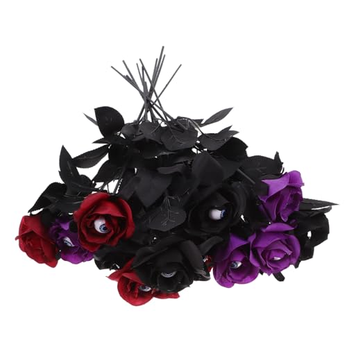 GLSTOY 12 Stück Künstliche Blumendekoration Gartendekorationen Halloween Blumen Blumen Gefälschte Halloween Kunstblume Gefälschte Rose Blumendekoration Künstliche Blumen Zur Dekoration von GLSTOY