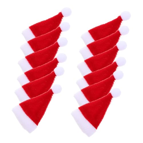 GLSTOY 12 Stück Mini Weihnachtsmütze Dekorativer Kleiner Hut Mini Weihnachtsmütze Merry Clause Weihnachtsdekor Erwachsene Mehrere Verschiedene Lutscher von GLSTOY