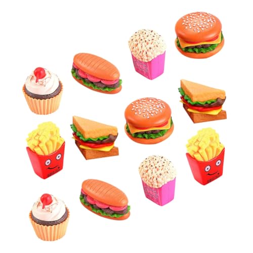 GLSTOY 12 Teiliges Set Simuliertes Hamburger Hot Dog Spielzeug Für Kinder Lebensmittelmodell Rollenspiel Lebensmittelspielzeug Für Die Küche Rollenspiel von GLSTOY
