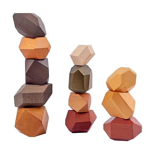 GLSTOY 1 Set/12 Stück Stapelspiel Aus Holz Lernspielzeug Bunte Bausteine Für Kinder von GLSTOY