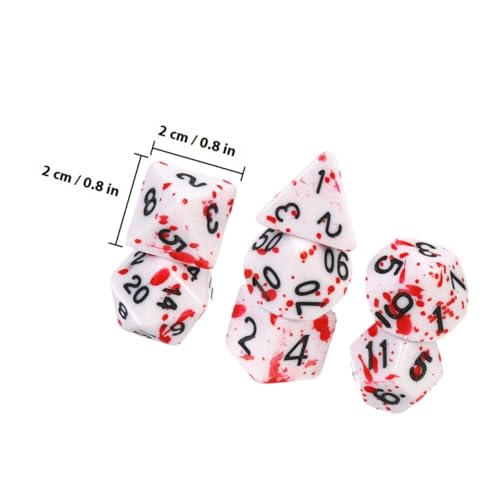 GLSTOY 14 Stück Teiliges Acryl Würfel mit Blutspritz-Design Leichte Tragbare Partywürfel für Halloween Rollenspiele Bar Familienfeiern Mystische Deko Robust und Vielseitig Einsetzbar von GLSTOY