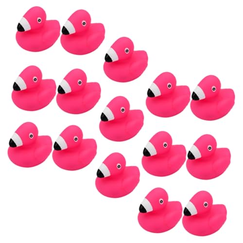 GLSTOY 15 Stück Teiliges Badespielzeug Flamingo Squeeze Toys aus Vinyl Bunte Weiche Quietschtiere für Badewanne Sicher Tragbar Lustiges Geschenk für Junge Mädchen und Kleinkinder von GLSTOY