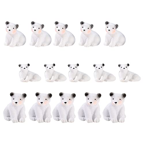 GLSTOY 15st Eisbär Aus Harz Halloween-miniaturen Tiermodell Bärenfiguren Harzdekor Gartendekoration Kunsthandwerk Aus Kunstharz Heimdekoration Mikrolandschaftsfiguren Miniaturschmuck Weiß von GLSTOY