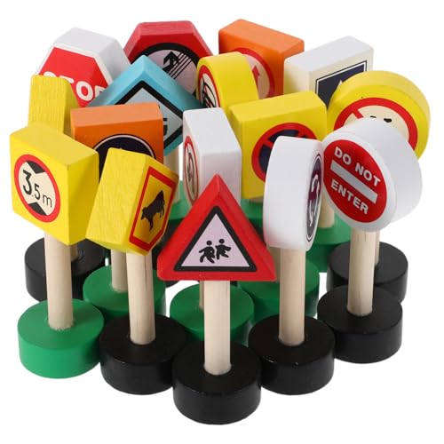 GLSTOY 16 Stück Mini Verkehrsschilder aus Holz Teiliges für Vorschulkinder Frühe Verkehrserziehung Kreative Farben und Formen Fördert Kognitive Fähigkeiten und Spaß Beim GLSTOY 16 Stück Mini Verkehrsschilder aus Holz Teiliges für Vorschulkinder Frühe Verkehrserziehung Kreative Farben und Formen Fördert Kognitive Fähigkeiten und Spaß Beim von GLSTOY