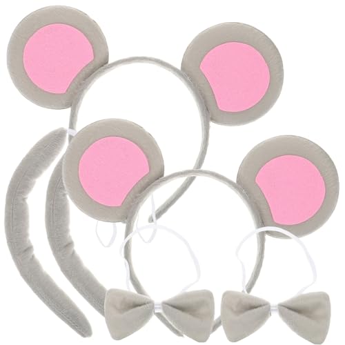 GLSTOY 2 Sätze Mäusekostüm Set mit Ohren Stirnband Schleife und aus Leichte Halloween Tierkostüm Accessoires für Damen Mädchen Karneval Party GLSTOY 2 Sätze Mäusekostüm Set mit Ohren Stirnband Schleife und aus Leichte Halloween Tierkostüm Accessoires für Damen Mädchen Karneval Party von GLSTOY