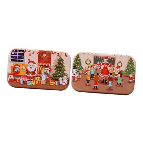 GLSTOY 2 Sätze Weihnachts-holzpuzzle Lernspielzeug Intelligenzspiel für Jungen Mädchen Ab Jahren mit DIY-Motiven Klassenzimmer und Kamin Holz-Puzzles Fördert Kreativität und Denkvermögen von GLSTOY