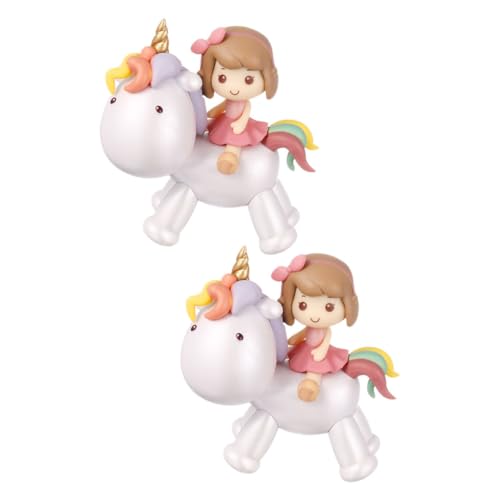 GLSTOY Miniatur-mädchen-reitstatue Kuchenaufsatz Kuchendekorationen Für Babyparty Pvc Kunsthandwerk von GLSTOY