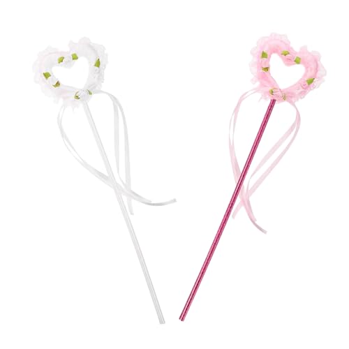 GLSTOY 2 Stück Feen Herzform Leicht Glitzernde Kostüm Requisiten für Cosplay Bühnenauftritte Mädchen Party Zubehör Weiß von GLSTOY